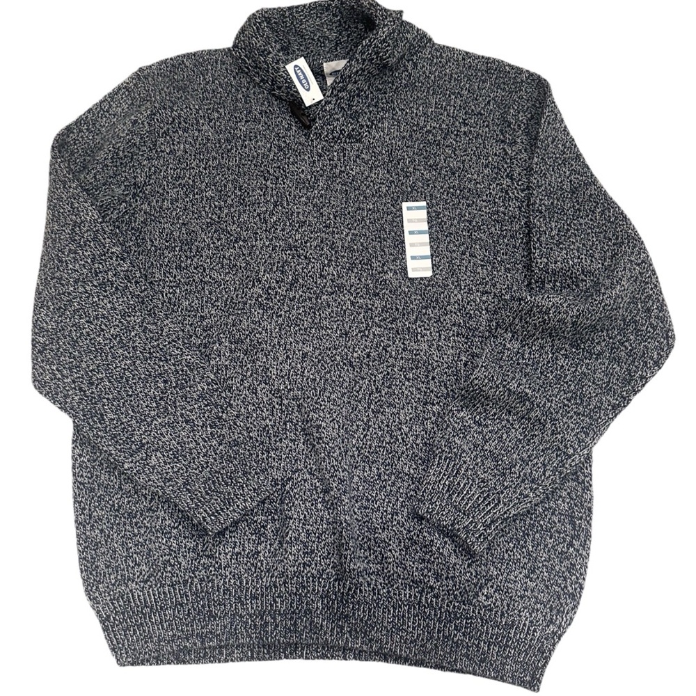 Men's Gray Navy Marled Sweater Heavy NWT Old Navy Men’s Pullover